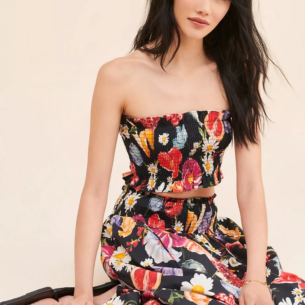 Allina Liu Bryson Strapless Top and Skirt Set